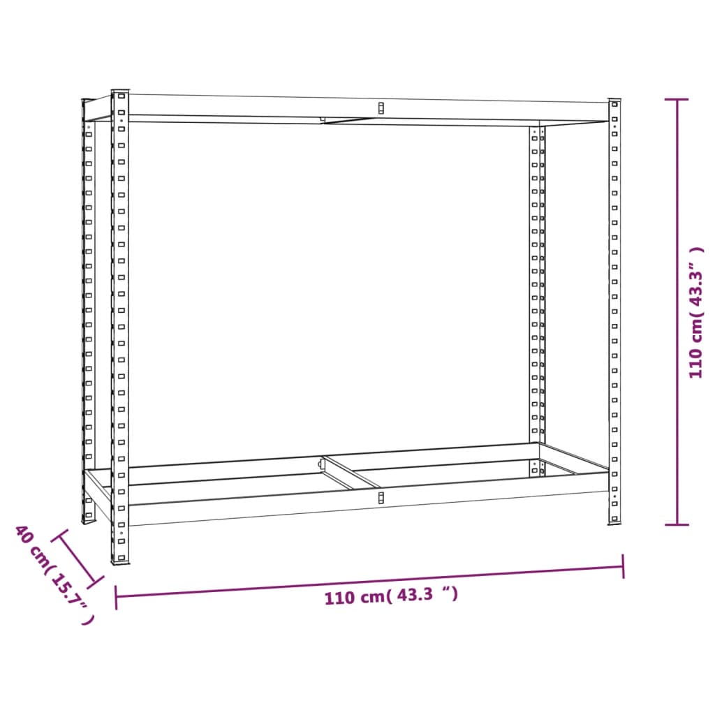 Bandenrekken 2-laags 4 st 110x40x110 cm staal zilverkleurig