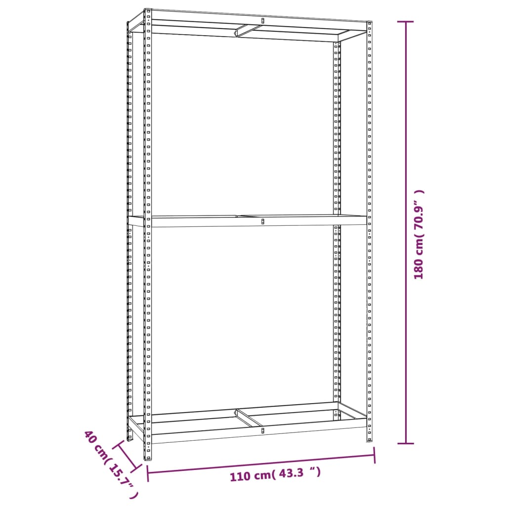 Bandenrekken 2-laags 4 st 110x40x110 cm staal zilverkleurig