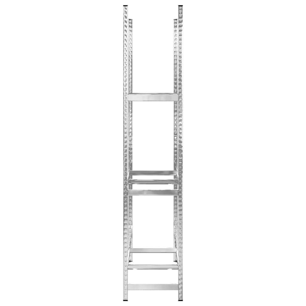 Bandenrekken 2-laags 4 st 110x40x110 cm staal zilverkleurig