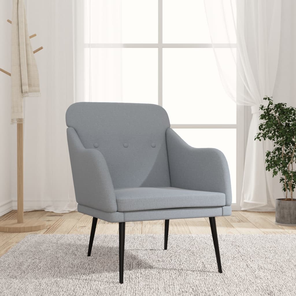 Fauteuil 63x76x80 cm stof lichtgrijs