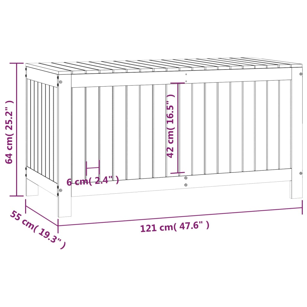 Tuinbox 115x49x60 cm massief