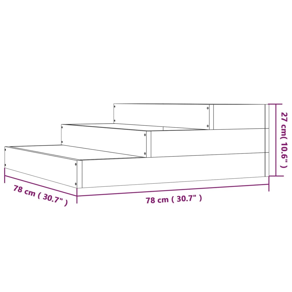 Plantenbak 107x107x27 cm massief