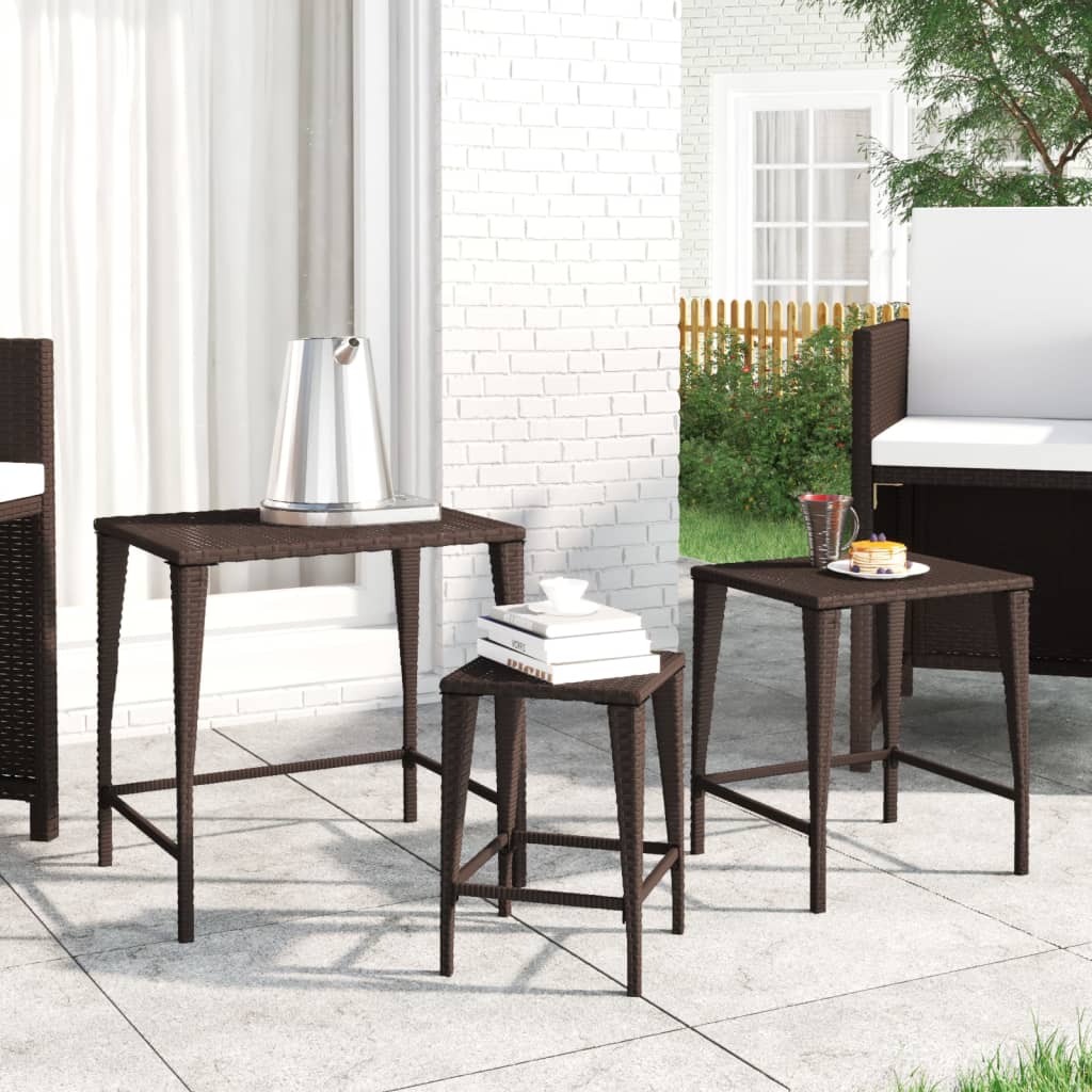 Tafeltjesset 3 st poly rattan