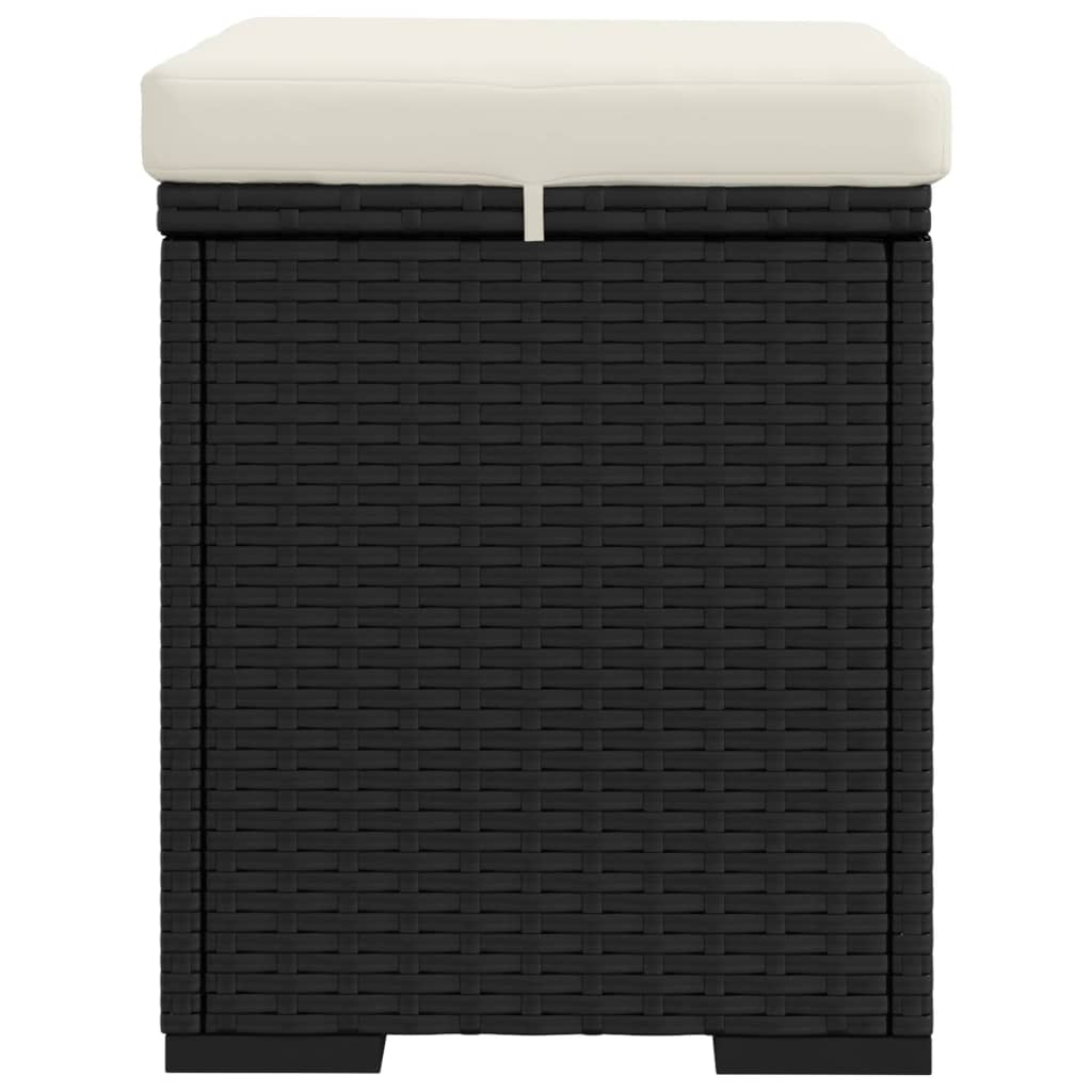 Hocker met kussen 40x30x40 cm poly rattan