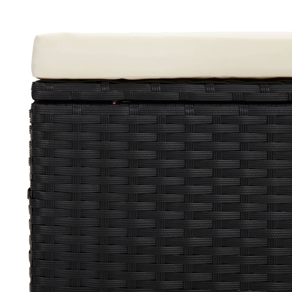 Hocker met kussen 40x30x40 cm poly rattan