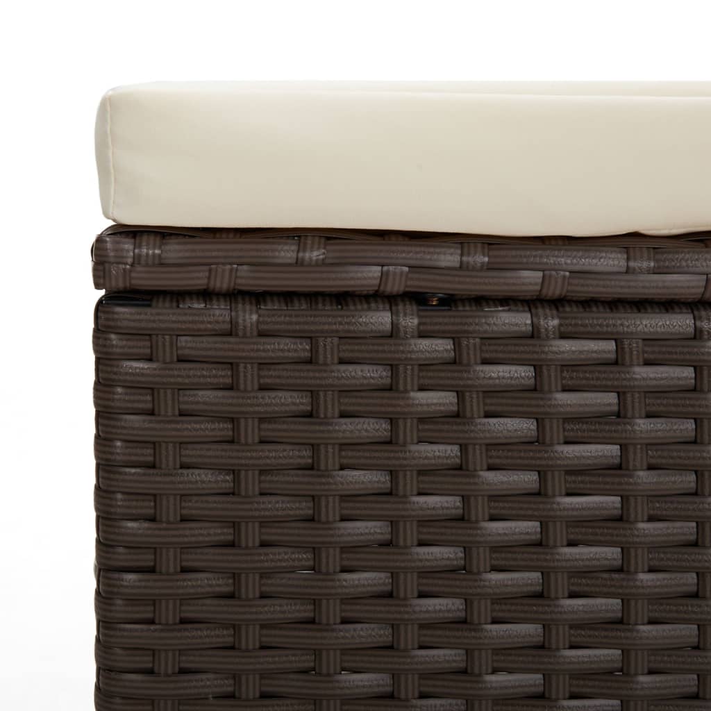 Hocker met kussen 40x30x40 cm poly rattan