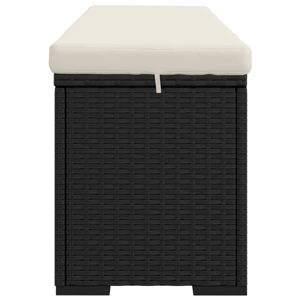 Hocker met kussen 110x30x40 cm poly rattan