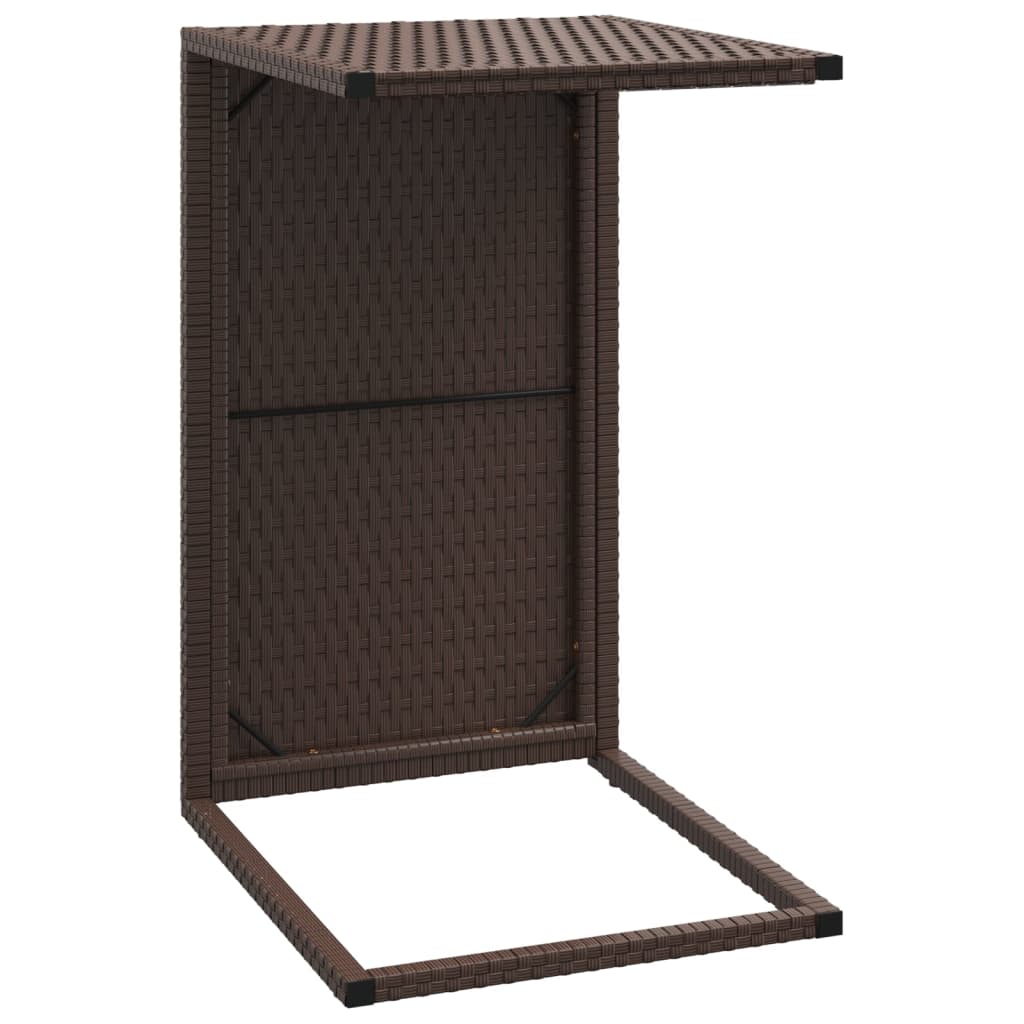 Bijzettafel C-vormig 40x35x60 cm poly rattan