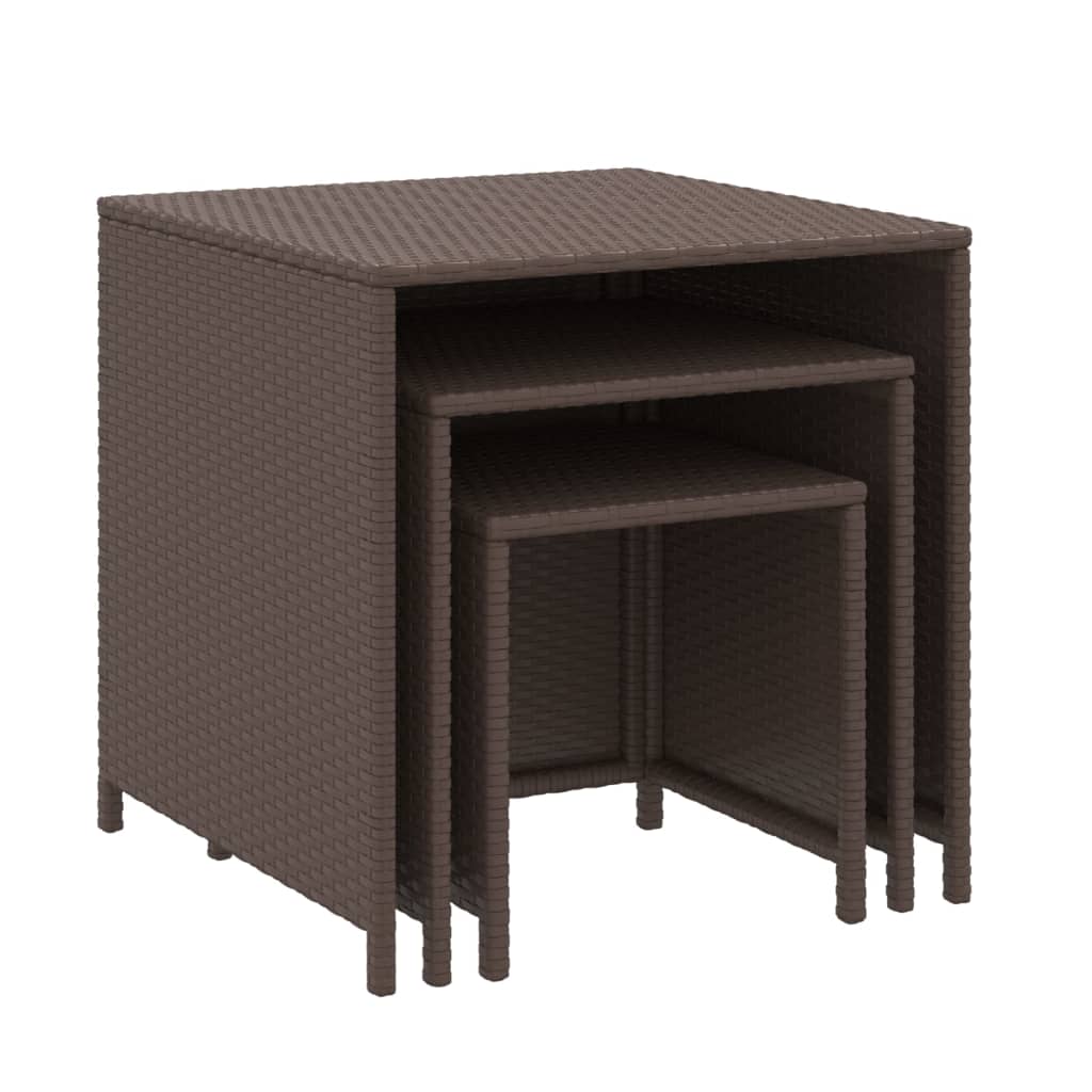 Tafeltjesset 3 st poly rattan