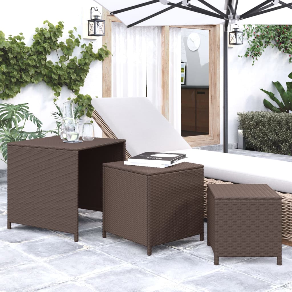 Tafeltjesset 3 st poly rattan