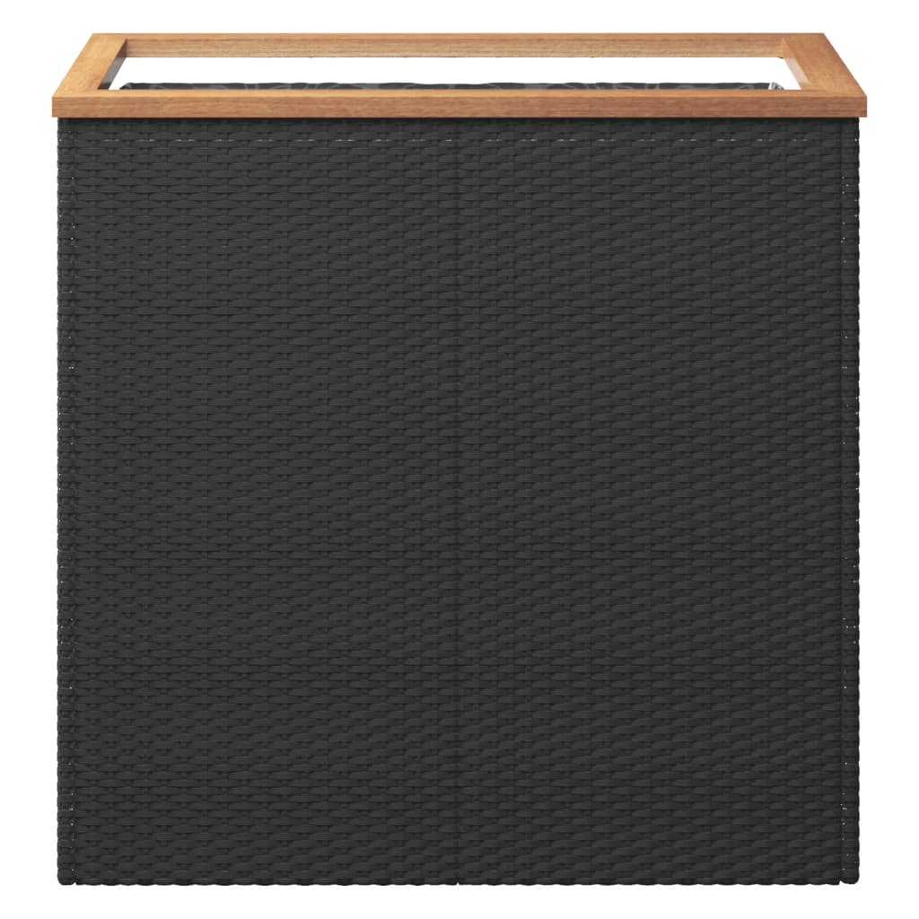 Plantenbak 40x40x80 cm poly rattan zwart