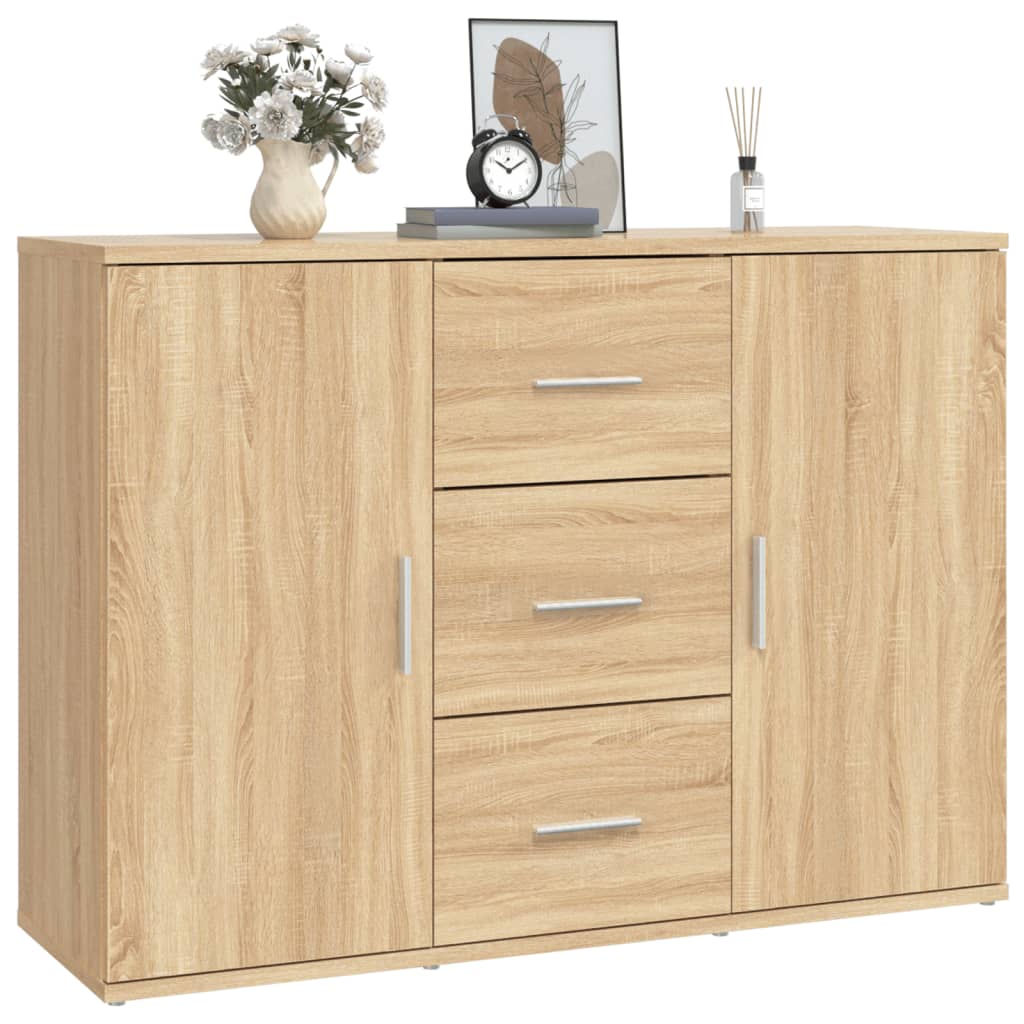 Dressoir 91x29,5x65 cm bewerkt hout eikenkleurig