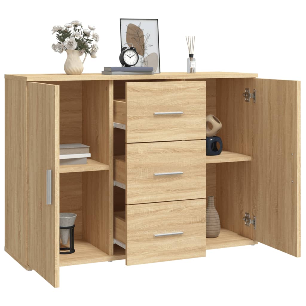 Dressoir 91x29,5x65 cm bewerkt hout eikenkleurig