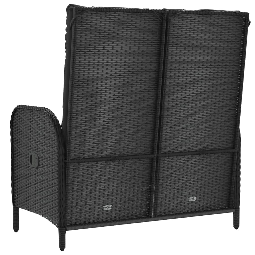 Tuinbank verstelbaar met kussens 107 cm poly rattan