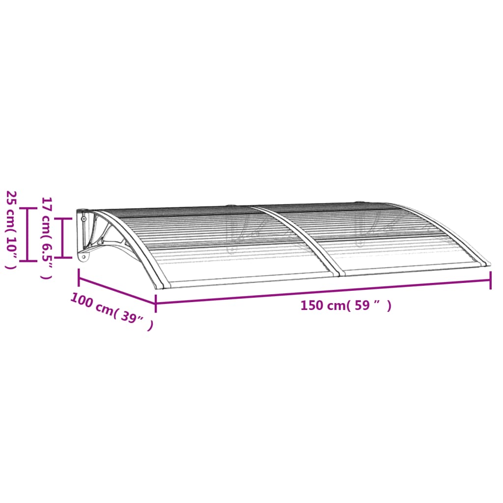 Deurluifel 150x100 cm polycarbonaat