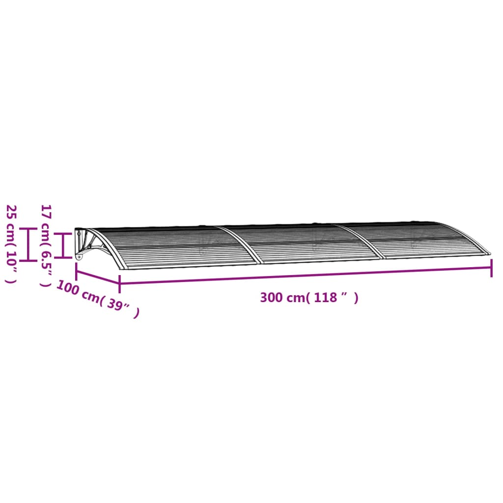 Deurluifel 150x100 cm polycarbonaat