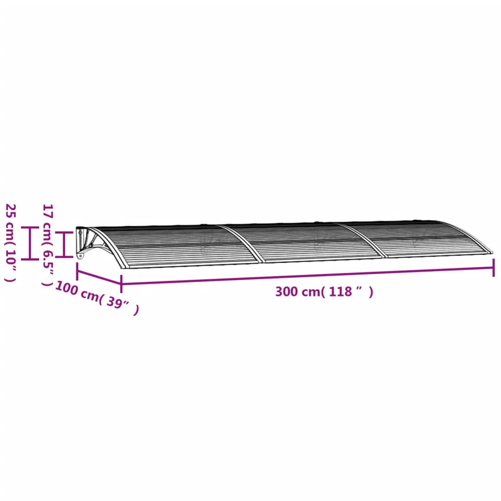 Deurluifel 150x100 cm polycarbonaat