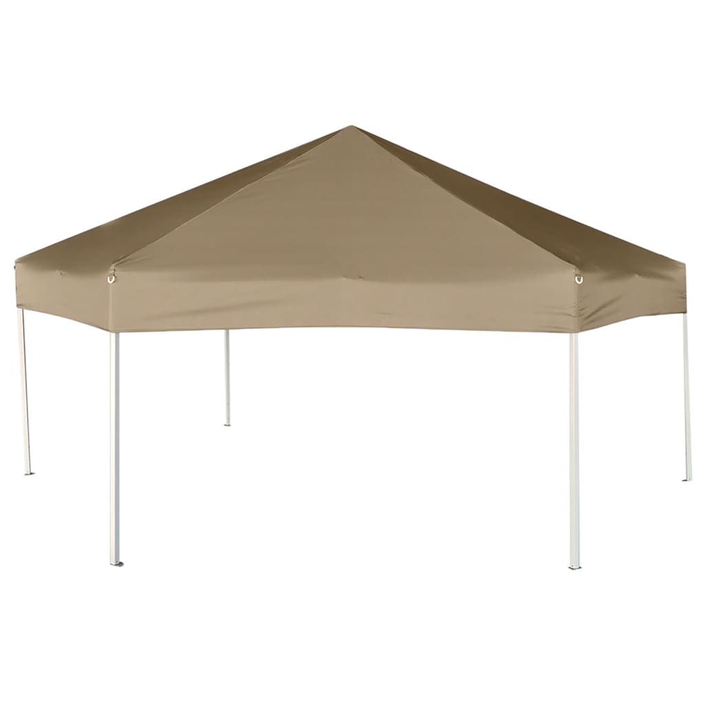 Partytent pop-up zeshoekig met 6 zijwanden 3,6x3,1 m crèmewit