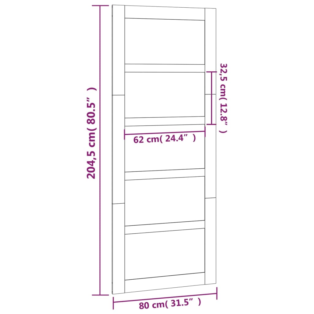 Schuifdeur 100x1,8x204,5 cm massief grenenhout