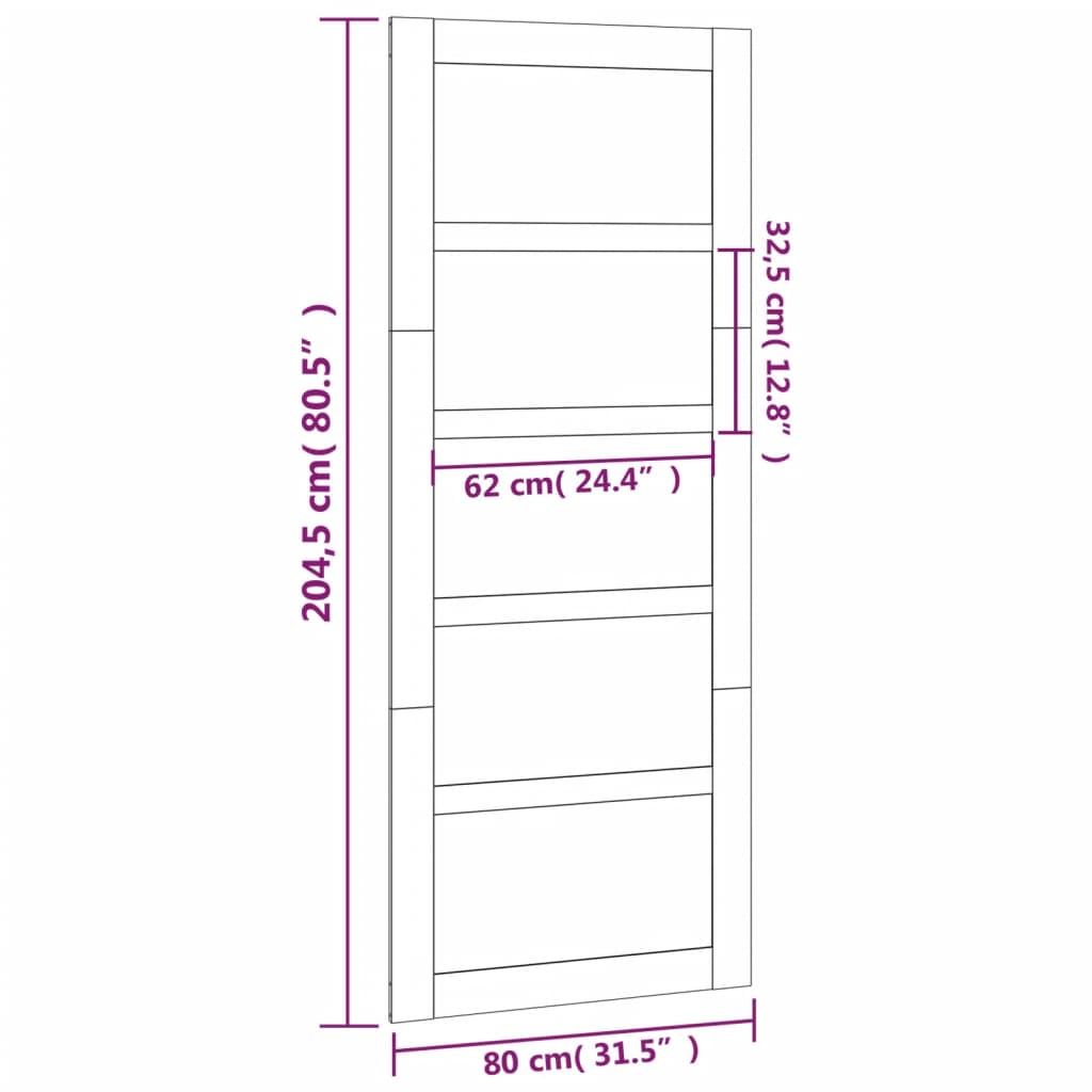 Schuifdeur 90x1,8x204,5 cm massief grenenhout