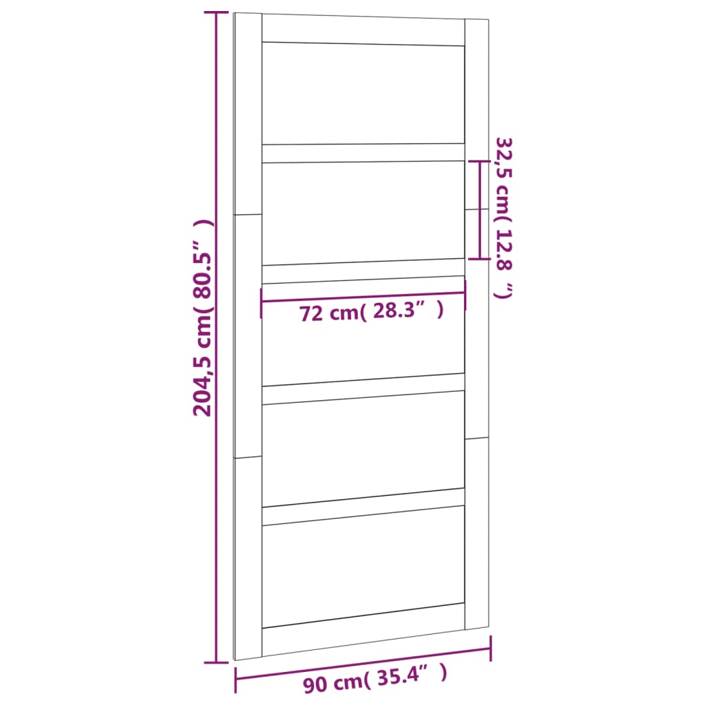 Schuifdeur 90x1,8x204,5 cm massief grenenhout