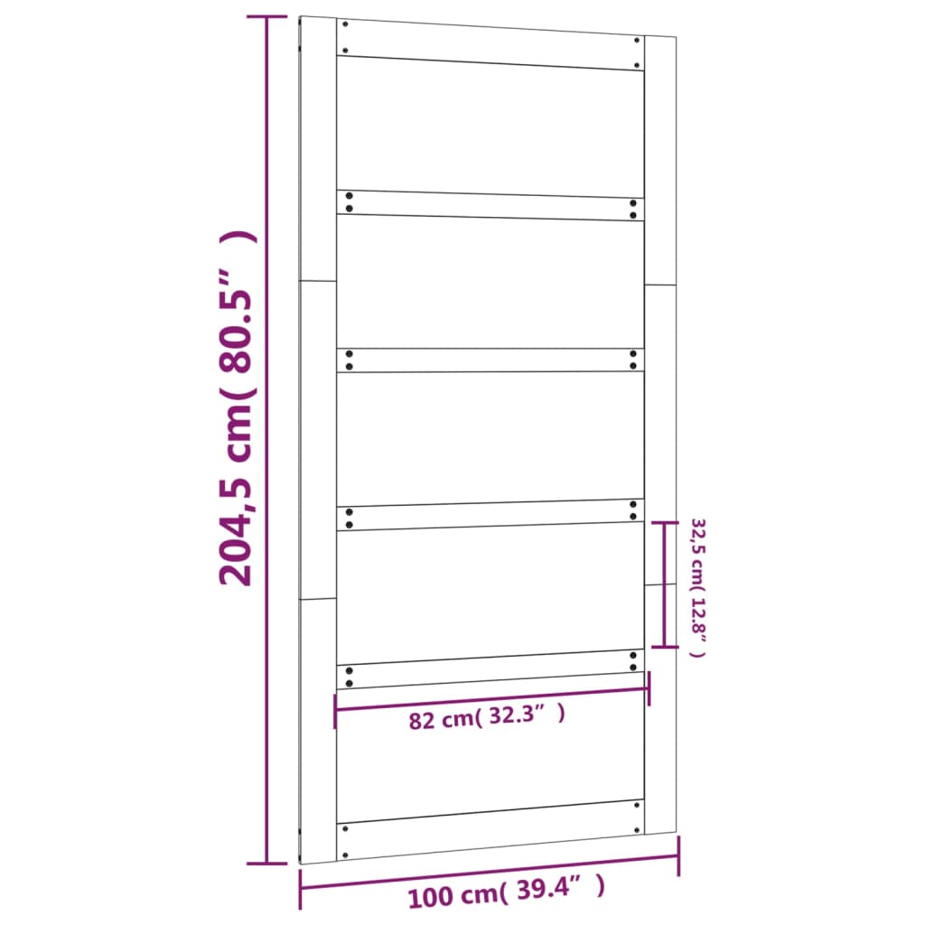 Schuifdeur 90x1,8x204,5 cm massief grenenhout