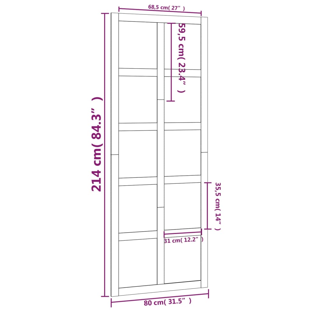 Schuifdeur 90x1,8x214 cm massief grenenhout