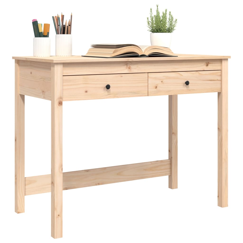 Bureau met lades 100x50x78 cm massief grenenhout