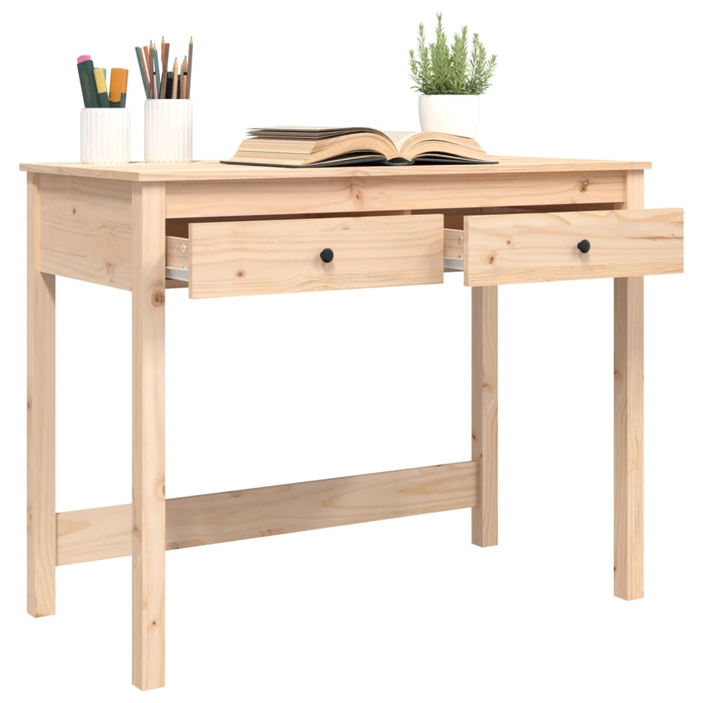 Bureau met lades 100x50x78 cm massief grenenhout