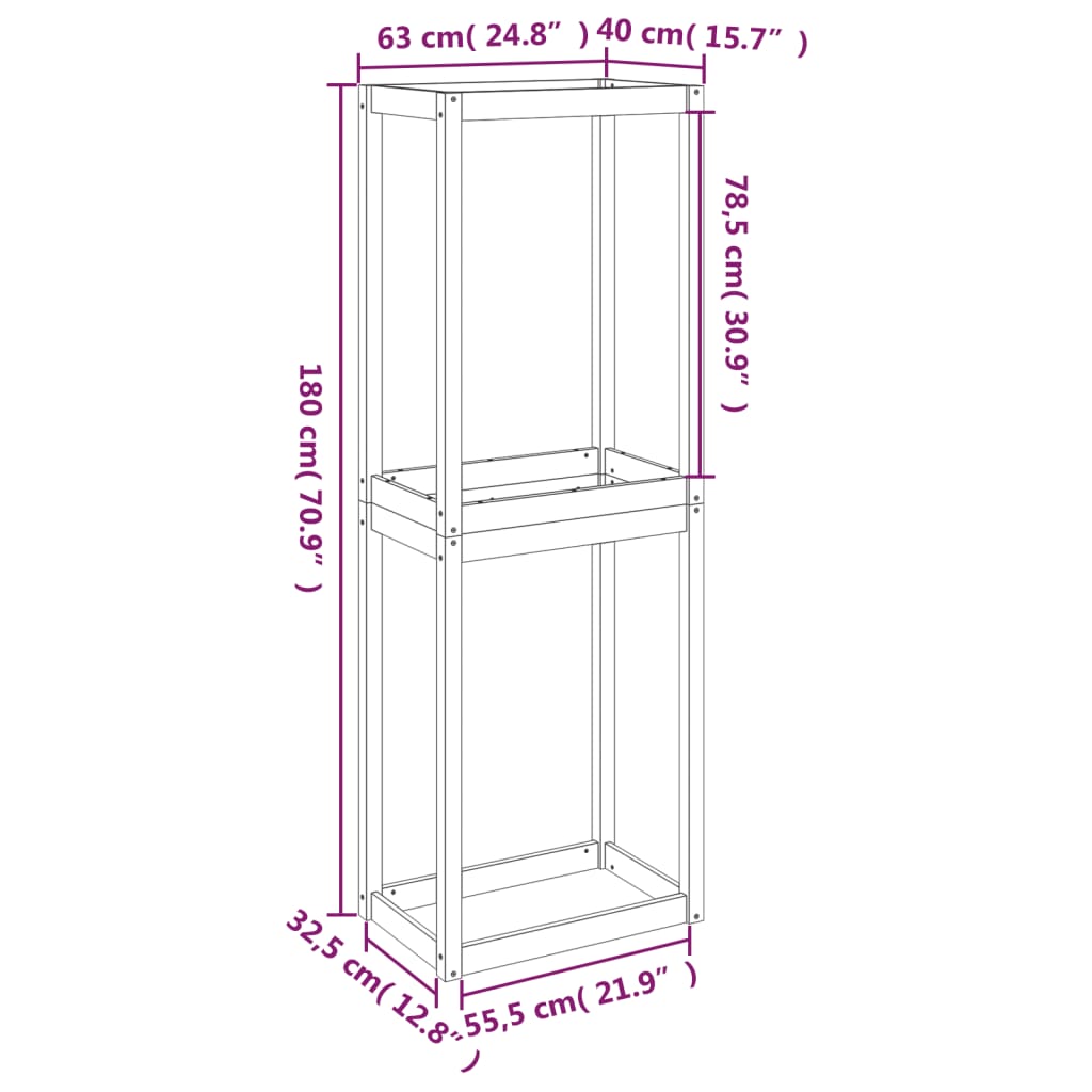 Bandenrek 120x40x180 cm massief grenenhout