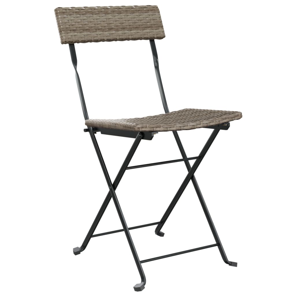 Bistrostoelen 8 st inklapbaar poly rattan en staal