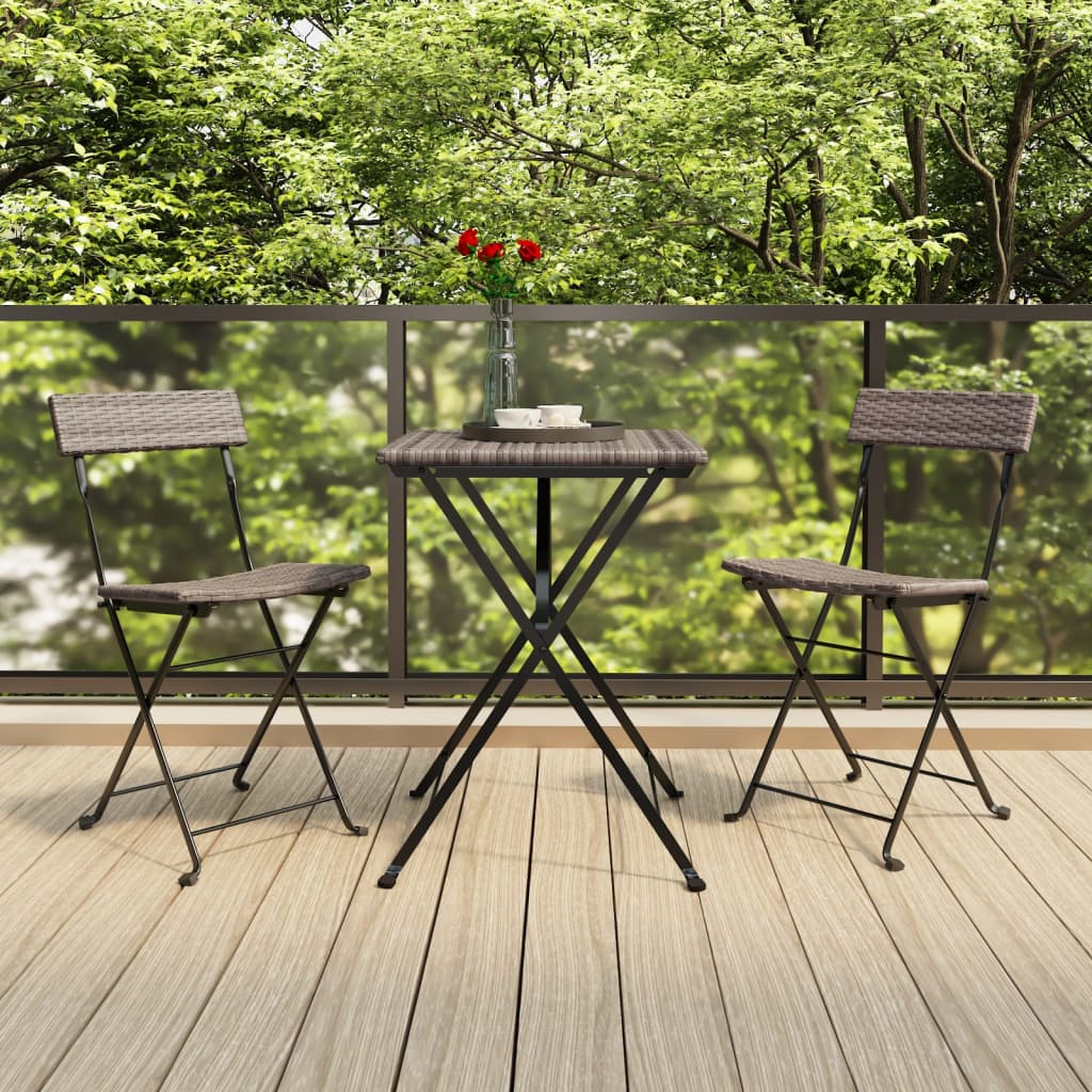 Bistrostoelen 8 st inklapbaar poly rattan en staal