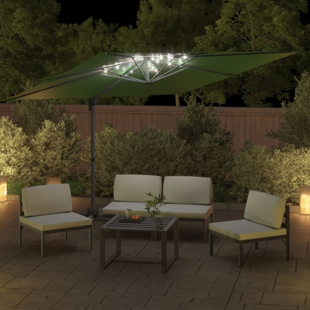 Zweefparasol met LED-verlichting 400x300 cm terracottakleurig