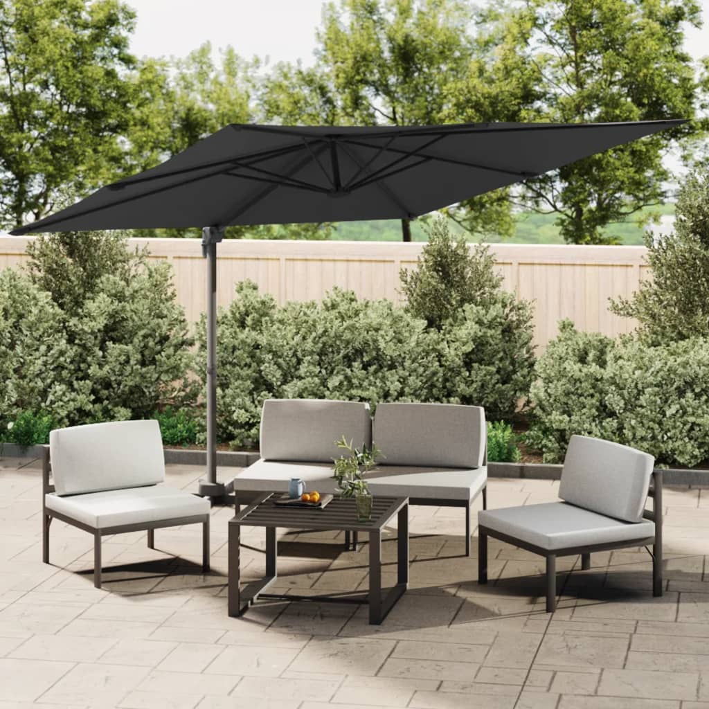 Zweefparasol met LED-verlichting 400x300 cm terracottakleurig