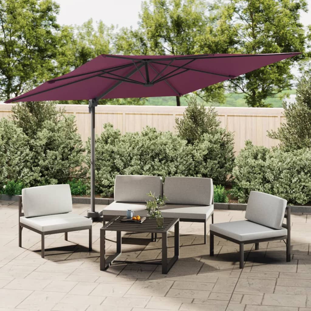 Zweefparasol met LED-verlichting 400x300 cm terracottakleurig