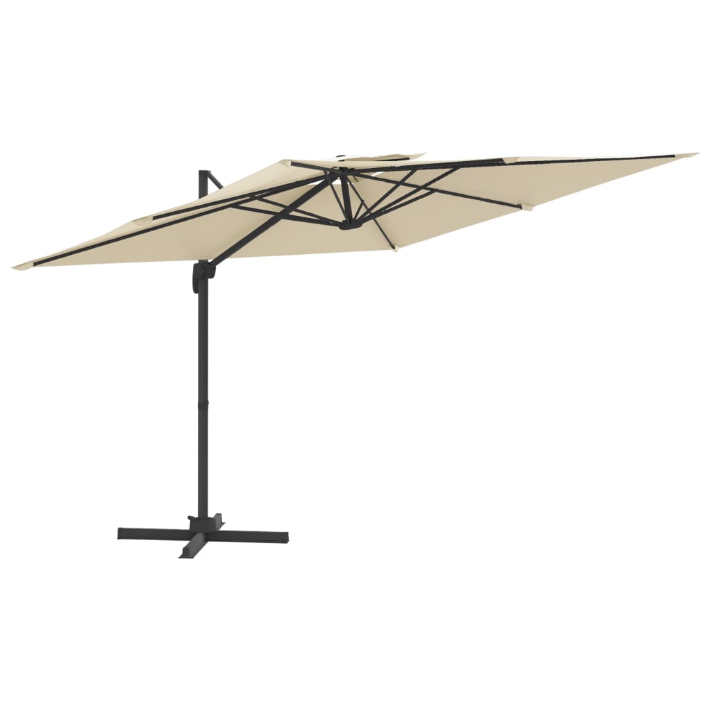 Zweefparasol met dubbel dak 300x300 cm antracietkleurig