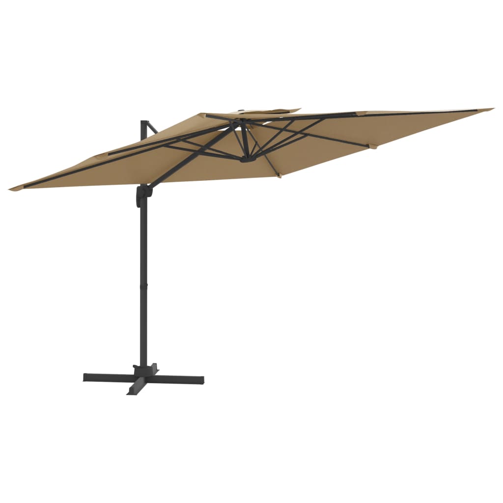 Zweefparasol met dubbel dak 300x300 cm zandwit