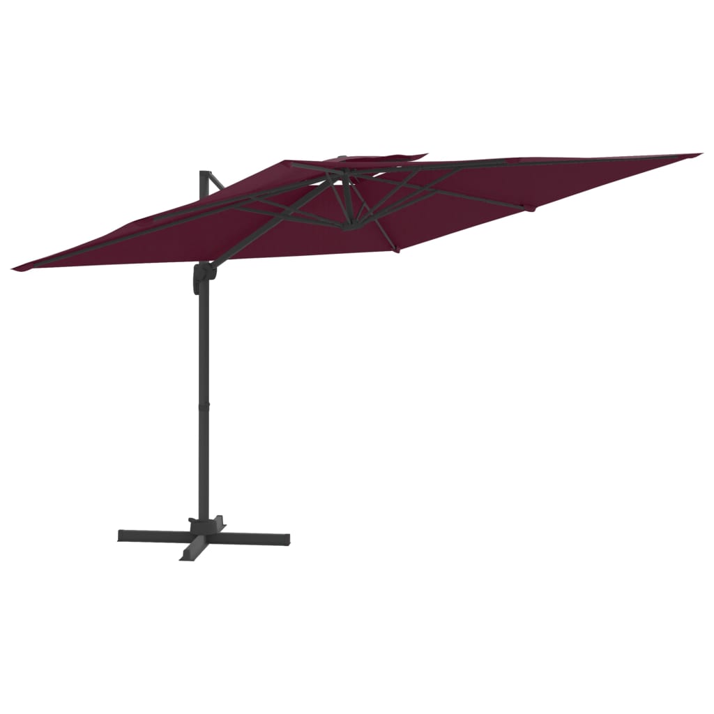 Zweefparasol met dubbel dak 300x300 cm zandwit