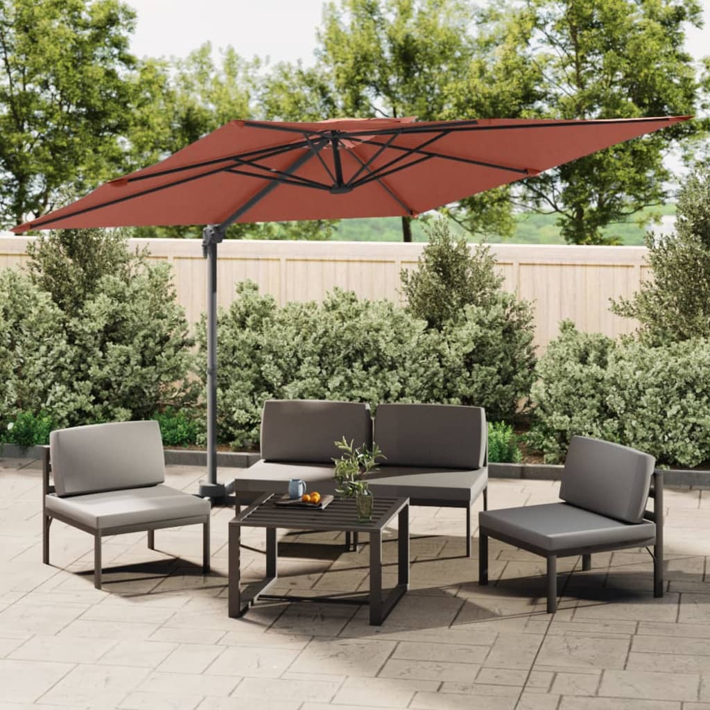 Zweefparasol met dubbel dak 300x300 cm zandwit