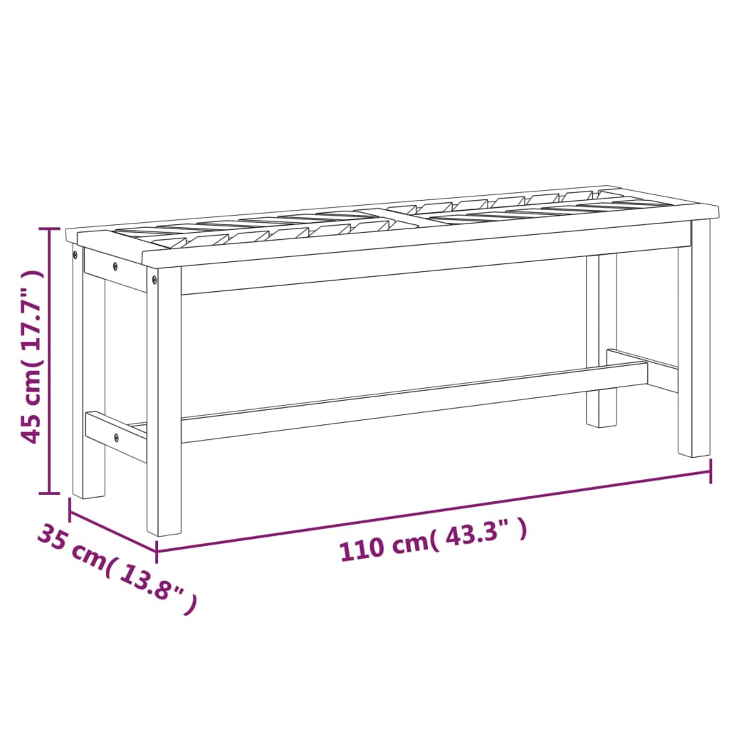 Tuinbank 80 cm massief acaciahout