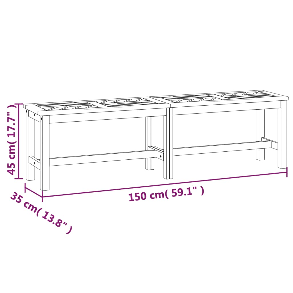 Tuinbank 150 cm massief acaciahout