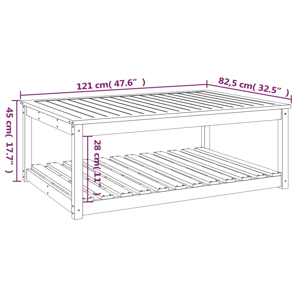 Tuintafel 82,5x82,5x45 cm massief