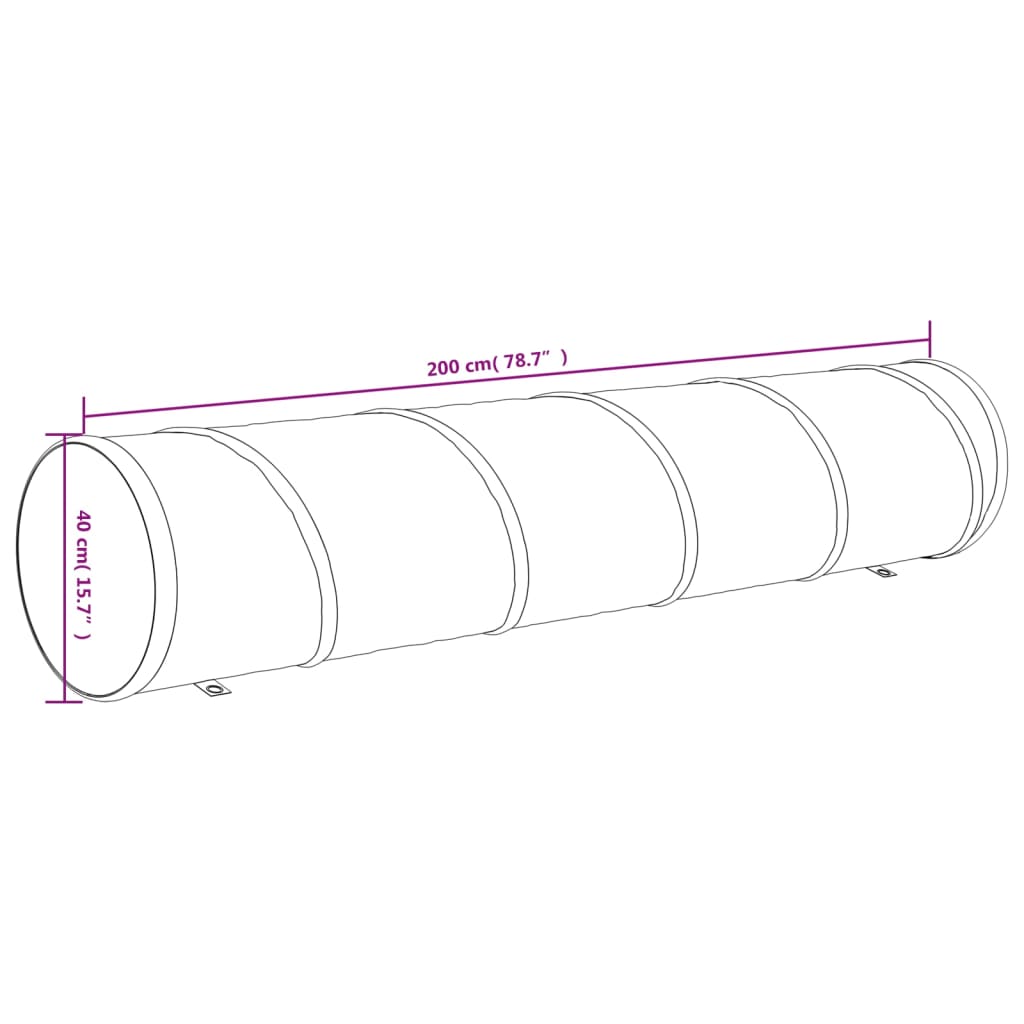 Hondentunnel Ø 40 x 200 cm polyester blauw