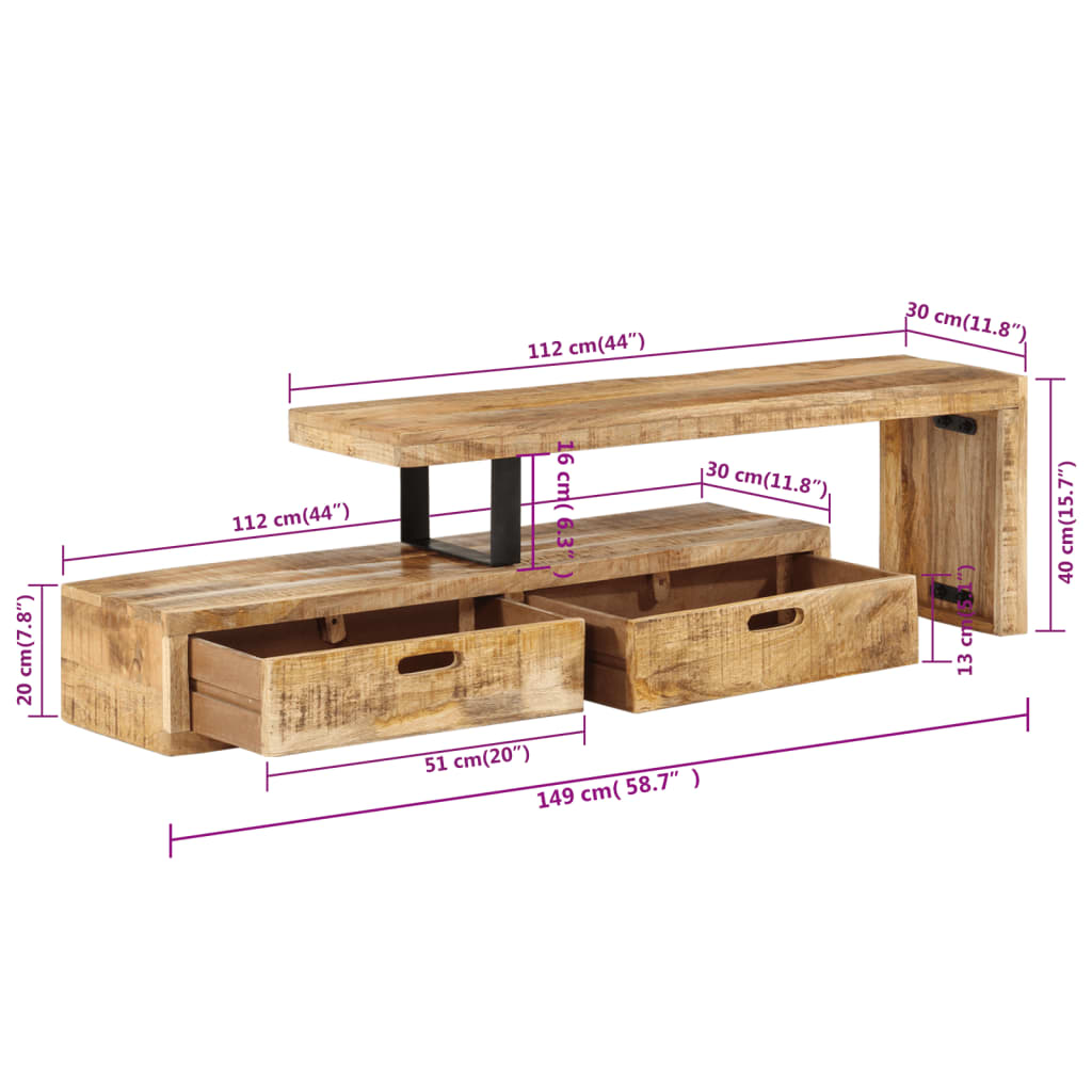 Tv-meubel massief gerecycled hout