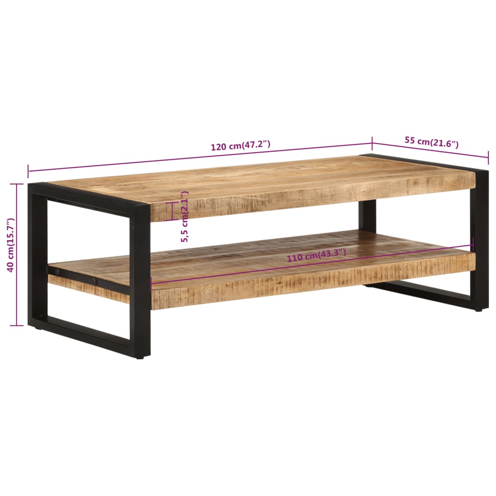 Salontafel 120x60x40 cm massief gerecycled hout