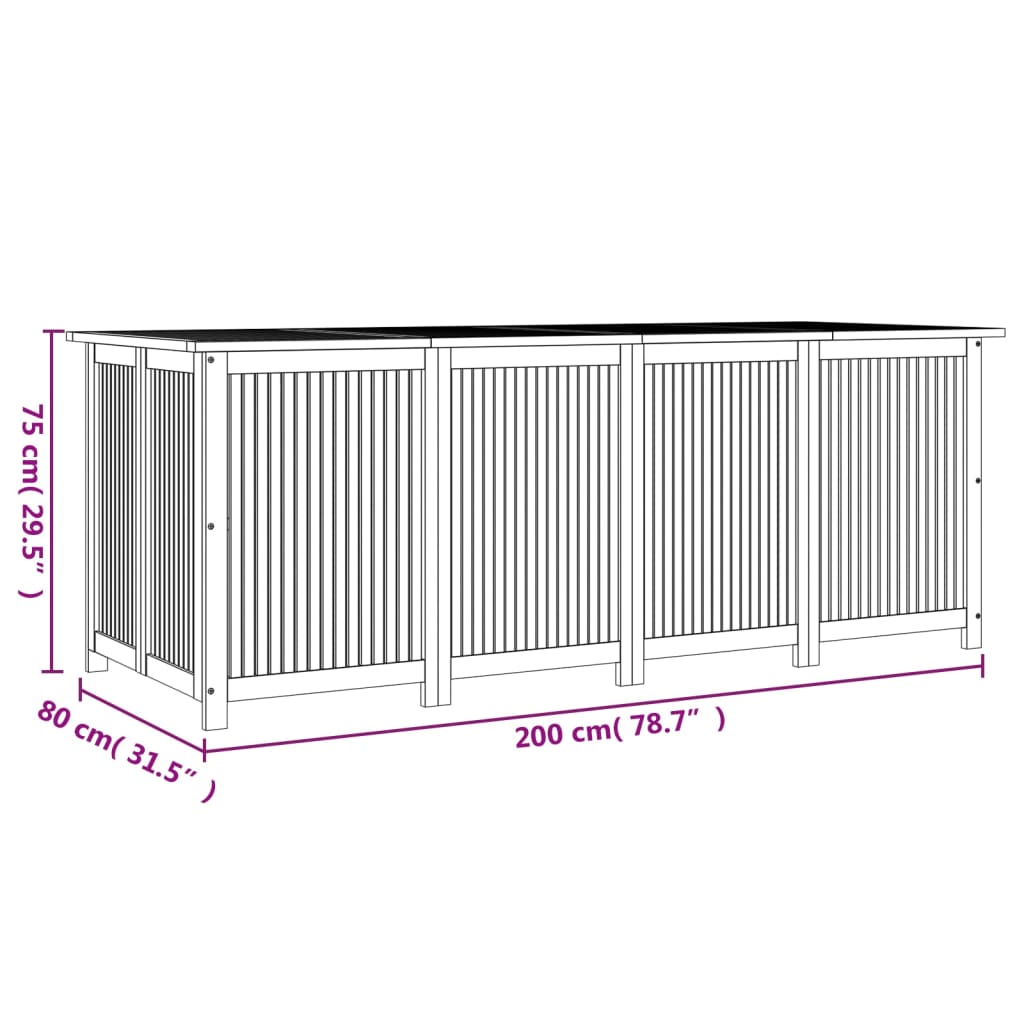 Tuinbox 75x75x58 cm massief acaciahout