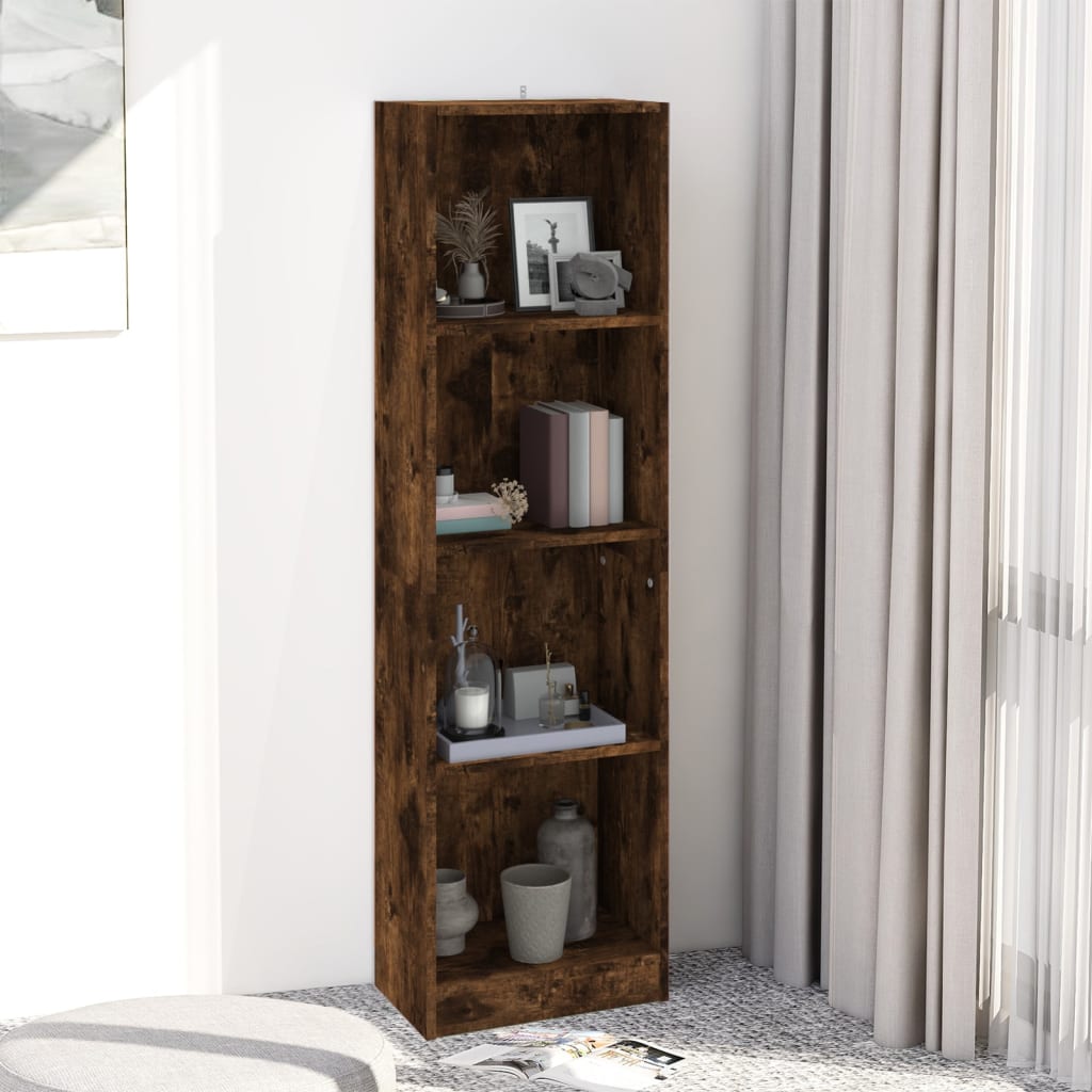 Boekenkast met 4 schappen 80x24x142 cm hout