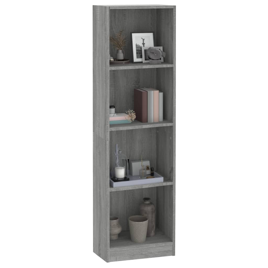 Boekenkast met 4 schappen 80x24x142 cm hout