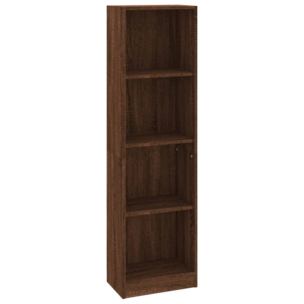 Boekenkast 60x24x175 cm bewerkt hout eikenkleurig