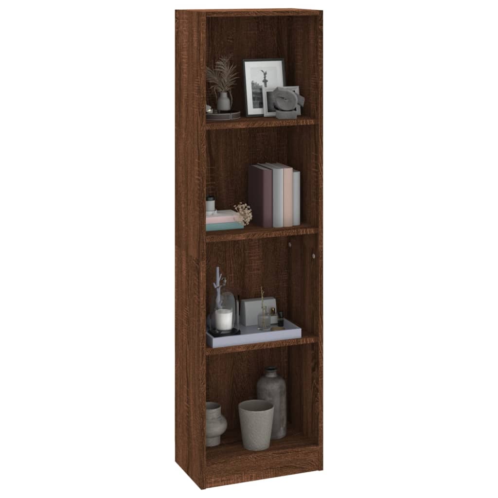 Boekenkast met 4 schappen 80x24x142 cm hout